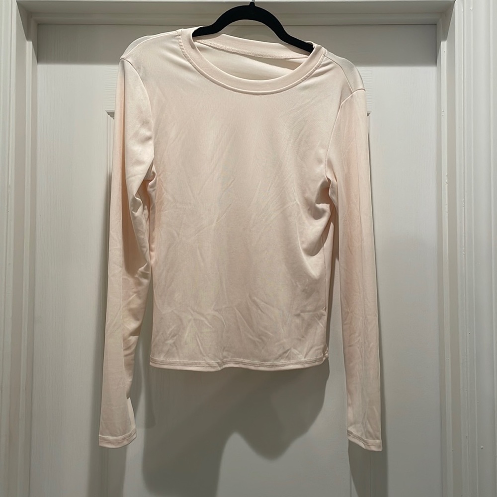 Ribbed Cream Color Tight Fit Top